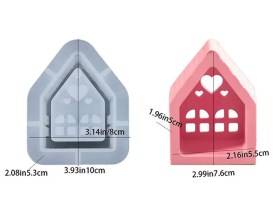 Molde silciona casita con corazones